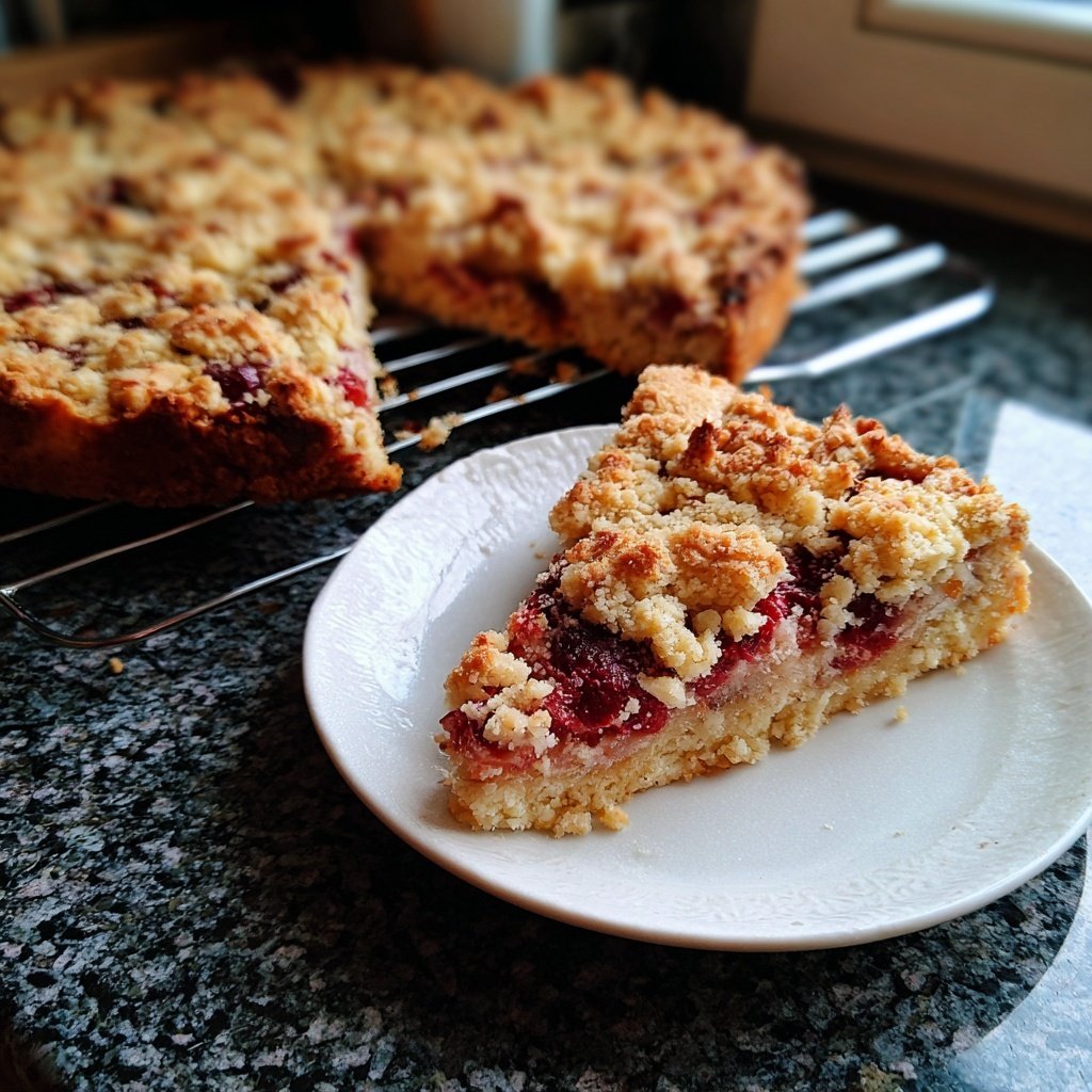 Erdbeerkuchen Mit Mandel Streuseln
