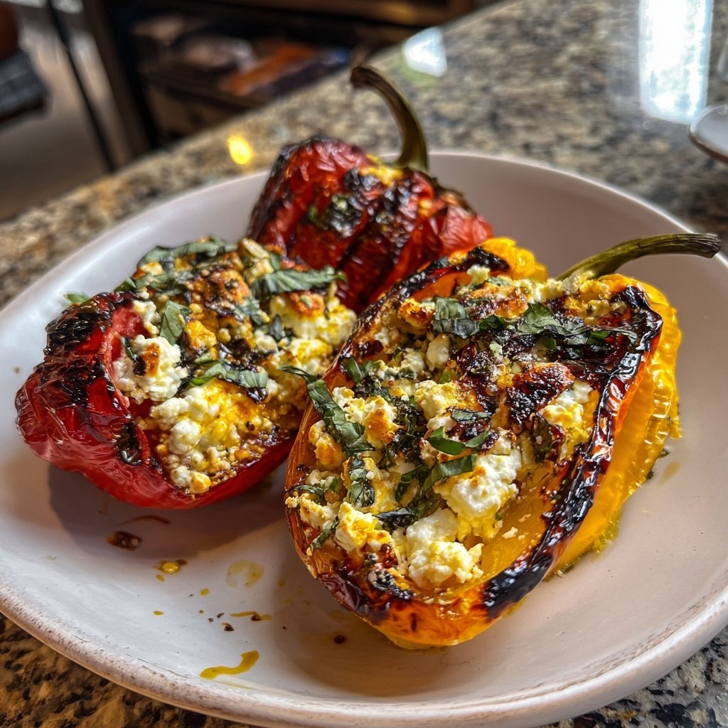 Gegrillte Paprika Mit Feta