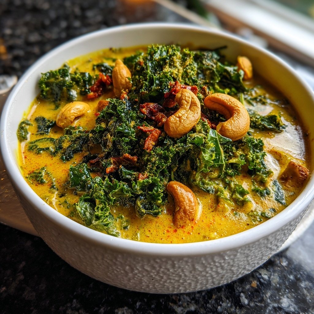Veganes Grünkohlcurry mit Cashewkernen