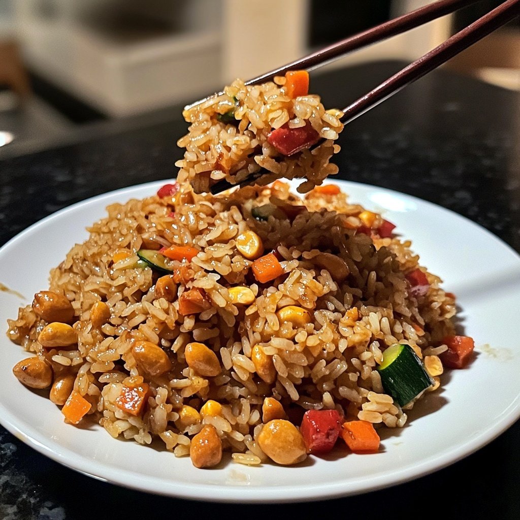 Gebratener Reis mit Erdnüssen