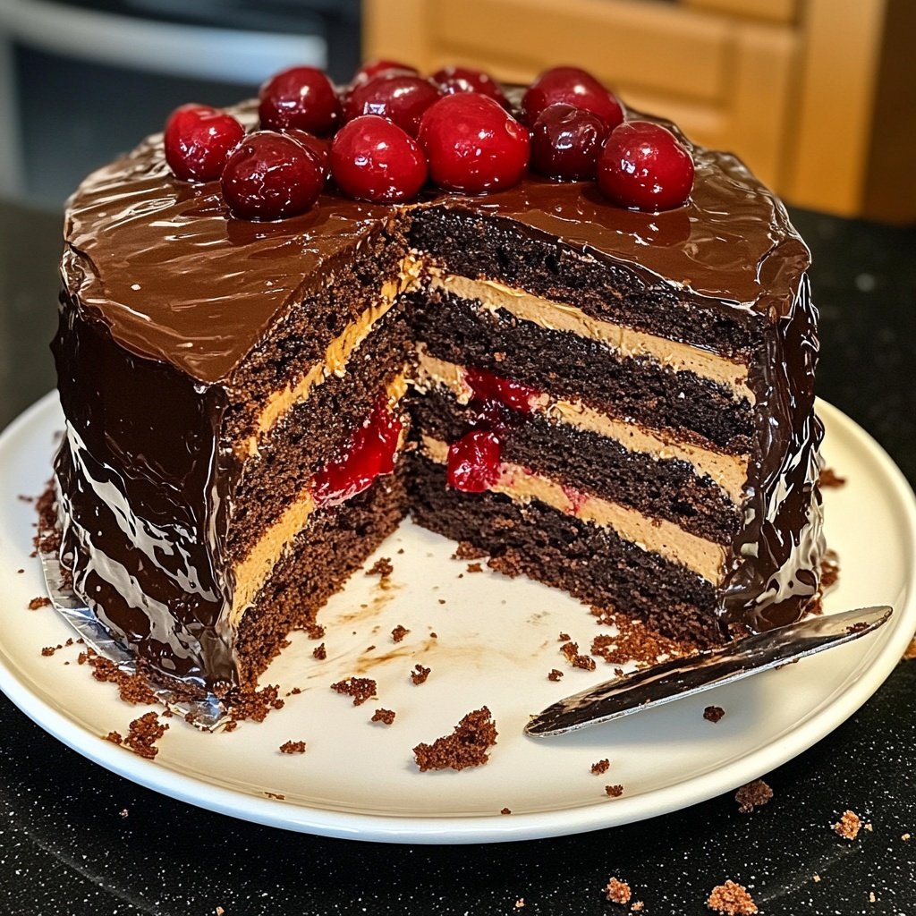 Schoko-Kirsch-Torte mit Sahne - Küchenmomente