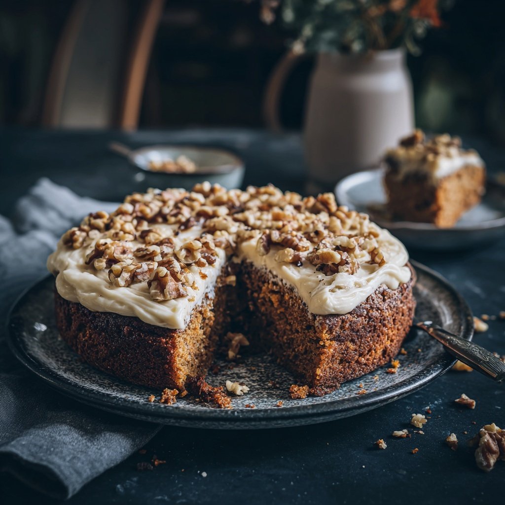 Karottenkuchen Mit Dinkelmehl Und Nüssen