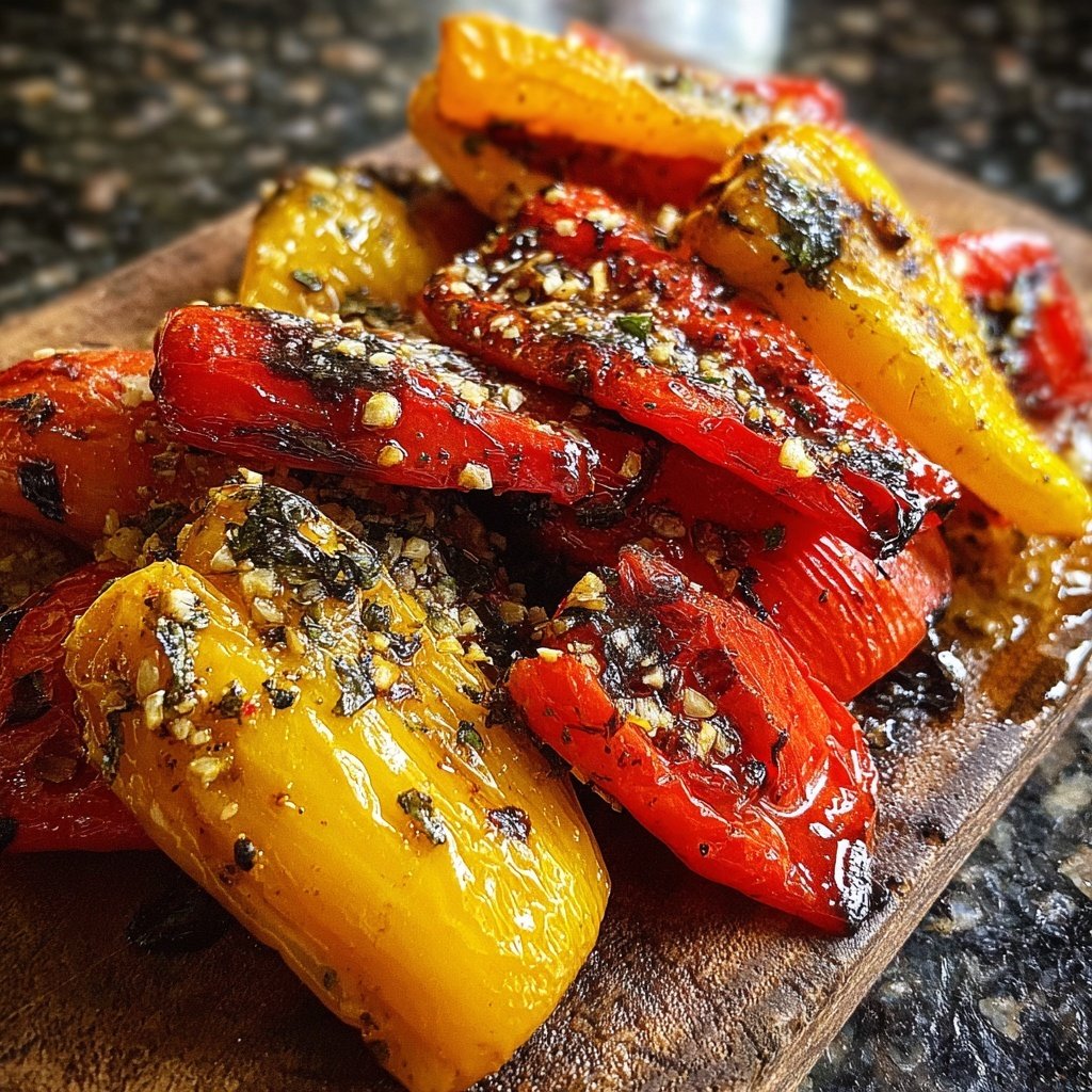 Gegrillte Paprika Mit Knoblauch